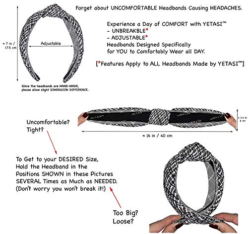 Chunky 2.5 Inches Thick Black Leather Headbands for Women Goes with Everything, Knotted Headband for Women is a Fashion Designer Girl Top Knot Head band Womens Hair - color: Chunky Black