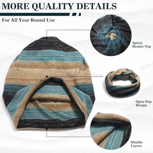Chemo Headwear for Women Soft Cotton Slouchy Beanie Hat Scarf for Cancer Care - color: Khaki