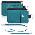 Artpaxy Minimalist Wallet For Mens Womens, Keychain RFID Blocking Zipper Small Wallet with ID Window 2 Lanyards,Water Resistant Travel Cash Card Coin Case Boys Girls - color: Dark green, style: Casual