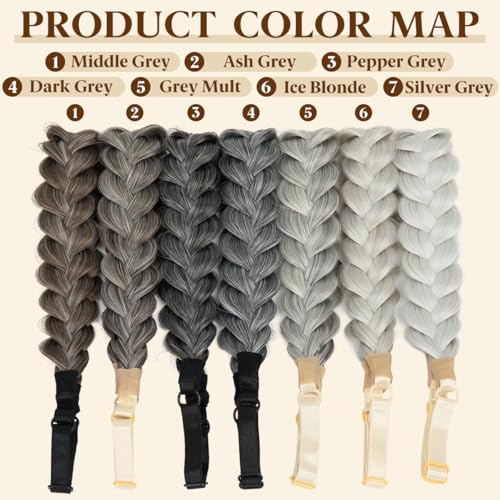 CJL HAIR 2PCs Braided Headbands Hair Piece for Women Synthetic Hair Hoops Head Bands Handmade Braid Hairband Accessories Elastic Stretch Headwrap Ice Blonde - color: 2PCS-Ice Blonde
