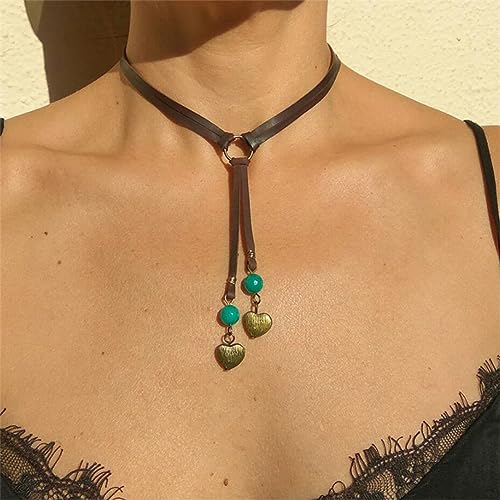 HUASAI Choker Necklace for Women Boho Necklaces Country Concert Outfits for Women Layered Western Choker Necklace Boho Cowgirl Jewelry Accessories Dress - color: N:Turquoise Boho Necklace