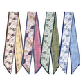 QIUTIMIY 4 Pack Purse Scarf Handbags Skinny Twill Hair Scarves Narrow Neck Scarf Band Women Fashion Accessories Bag Charms - color: Style 2-3