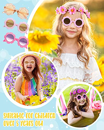 CHENGU Retro Flower Sunglasses Daisy Flower Headbands Costume Accessories Set Groovy 60s 70s Hippie Boho Party Favor, Festival Beach Birthday Decorations(32 Pieces,Bright Style) - style: Bright Style