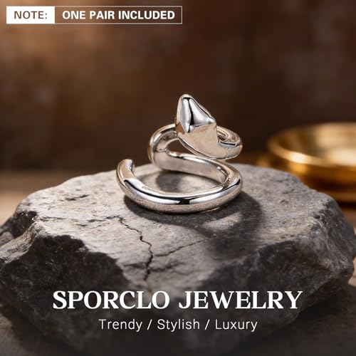 Gothic Ear Cuffs Helix Cartilage Clip on Goth Ear Cuff Stainless Steel Hypoallergenic Earrings for Women Men Non Piercing Gold & Silver Fake Earring Lightweight Punk Jewelry Gift - color: K11-Silver Snake Design