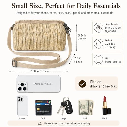 Small Crossbody Bag for Women - color: Strawyellow