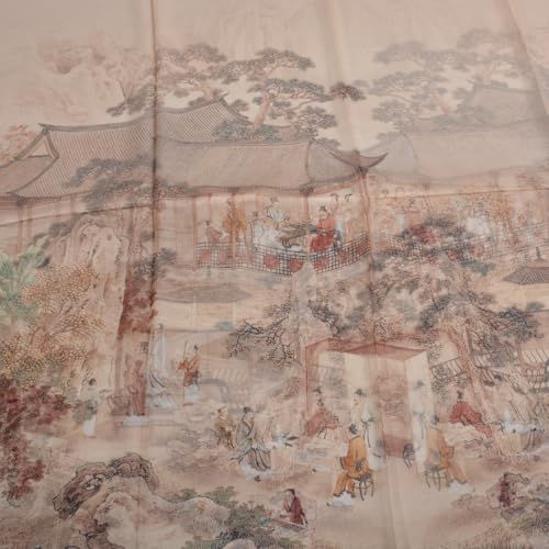 100% Mulberry Silk Women's Neck Silk Scarf-Lightweight Shawl,FLoral Print Beach Silk Wrap-Scarves for Photography - color: Khaki