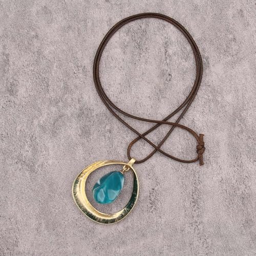 Chunky Necklace for Women Boho Pendant Necklace Statement Western Choker Necklaces for Women Vintage Bohemian Jewelry - style: Casual Long Necklace