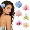 6 Pcs Hawaiian Flower Hair Clips with Fashion Floral Pearls Hawaiian Tropical Bohemian Butterfly Orchid Hairpins for Women Bridal Seaside Holiday Headwear Hair Accessories