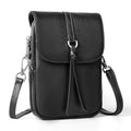 befen Genuine Leather Small Crossbody Bags for Women, Multi Pocket Cell Phone Crossbody Purse with RFID Blocking Card Slots - color: Black