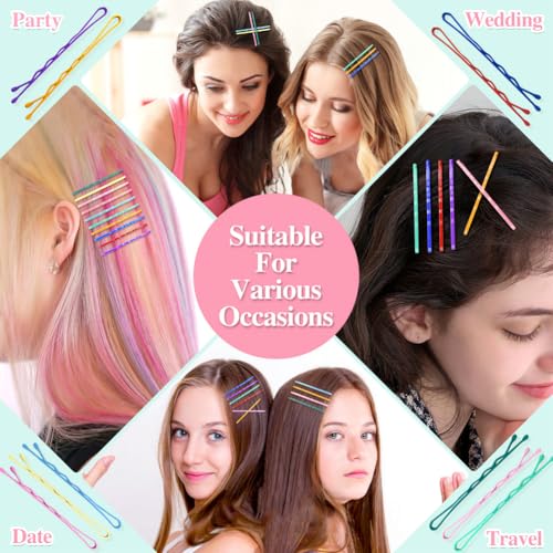 150 Pcs 2.2 Inch Mix Colorful Bobby Pin for Girls Women, Hair Pins with Cute Box, Colored Bobby Pins for Hair, Bobby Hair Pins Great for All Hair Types - color: Multi-colored(2.2Inch)