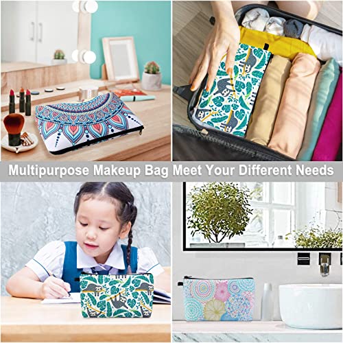 MAGEFY Makeup Bag 3 Styles Portable Travel Cosmetic Bag for Women Flower Patterns Small Toiletry Bag Sloth Gifts for Women Makeup Pouch with Black Zipper Pouch (3 packs) - color: 3 packs