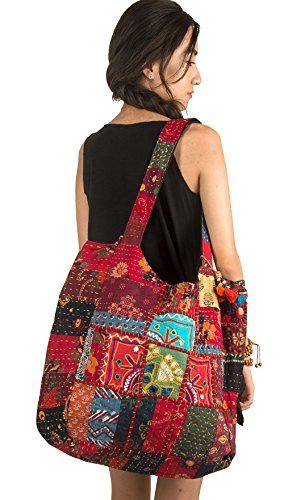 Tribe Azure Fair Trade Women's Cotton Shoulder-Handbags