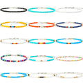 XIJIN 8Pcs Handmade Beaded Anklets for Women Boho Colorful Beads Ankle Bracelets Adjustable Foot Anklet Set - color: F