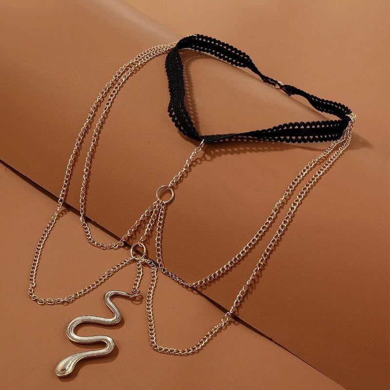 Gold Rhinestone Body Chain Jewelry Adjustable Thigh Harness Accessory for Summer Dresses Beach Vacations - color: A