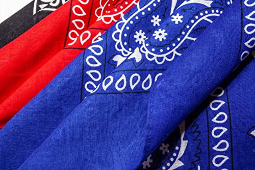 100% Cotton Fine thick Bandanas/Fashion Scarf for Men & Women Paisley printed (6, navy blue)
