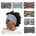 Artilady Wide Bandana Headbands for Women-Boho Bandeau Head Band Bohemian Paisley Red Headwrap Soft Athletic Elastic Sweat Non Slip Hair Bands for Curly Hair Accessories 6 PCS - color: Flower