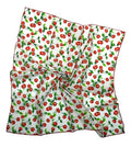 Shanlin Unisex Floral Cotton Square Scarf Bandanas 22x22 inch - color: Cherry-white