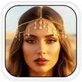 Aukmla Gold Head Chain Jewelry Star Headpiece Hair Chains for Women | Boho Hair Head Piece Jewelry Stars Headdress Festival Hair Accessories