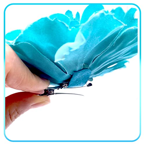 Hair Flower Clips Brooch Boutique Hair Accessories Bohemia Hairpins for Women Girls (Water Blue) - color: Water Blue