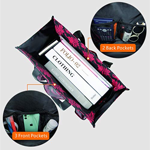 TOPDesign Utility Water Resistant Tote Bag with 13 Pockets, Top Zipper Closure & Thick Bottom Support, for Working Women - color: Baroque, size: Medium