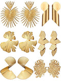 Glenmal Gold Statement Earrings for Women Large Gold Geometric Earrings Woven Twisted Leaf Earring Jewelry Gift - style: Leaf Style