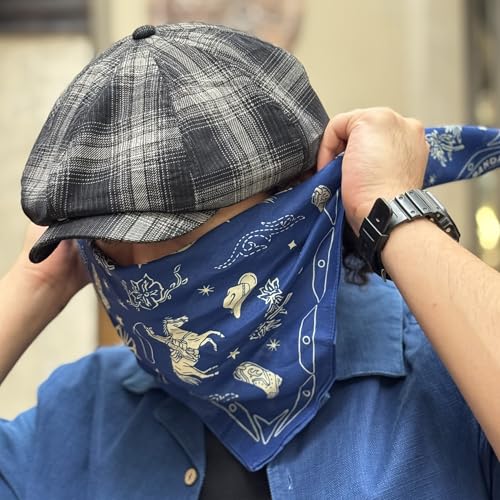 22"x22" Multi-Purpose 100% Cotton Bandana Face Mask(3-Pack) - color: Cowboy Assorted