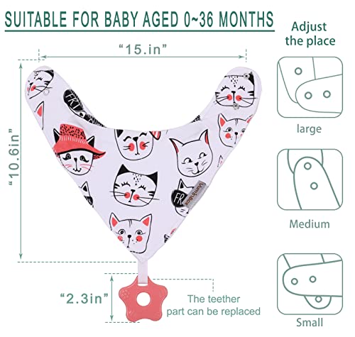 Baby Bandana Drool Bibs 6-Pack and Teething Toys 6-Pack Made with 100% Organic Cotton, Absorbent and Soft Unisex - color: Bandana Bibs Multicolor - Unisex