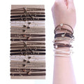 20 PCS Boho Hair Ties, Women's Hair Tie Bracelets in 5 Neutral Colors, Ponytail Holders for Thick or Thin Hair, Cute No-Damage Elastics (20PG6) - color: Neutral