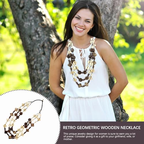 3- Layered Statement Necklace Womens Bohemia Choker Necklaces - color: Black White