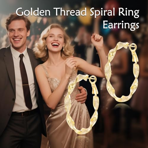 14K Gold Hoop Earrings for Women Gold Earrings for Women 14K gold Hoops Earring Jewelry Gifts - style: Twisted Spiral