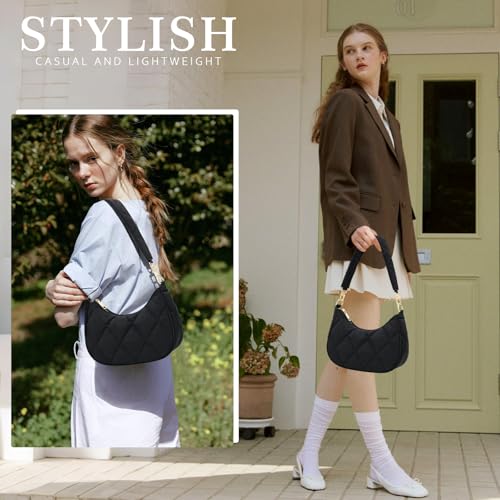 KKXIU Shoulder Bag for Women Cute Hobo Purses and Handbags Retro Clutch Underarm Purse | Cute - color: N-black