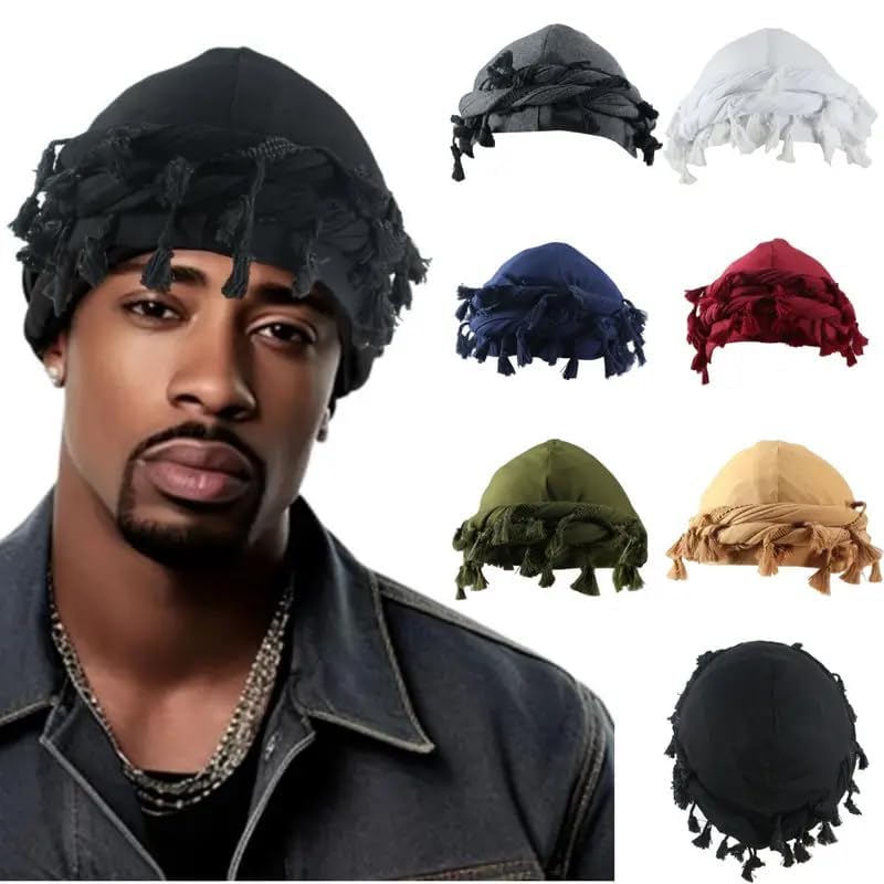 Gturytr Turban for Men Vintage Twist Head Wraps Durag Satin Lined Halo Turban for Women Modal and Satin Scarf Tie - color: Navy Blue