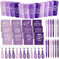 Skylety 12 Set/ 48 Pcs Christian Gifts for Women Men Religious Gift Set 16 oz Bible Scripture Cups with Lids Mini Spiral Notebooks Pens Keychains for Mother Father Birthday(Purple Gradient) - color: Purple Gradient