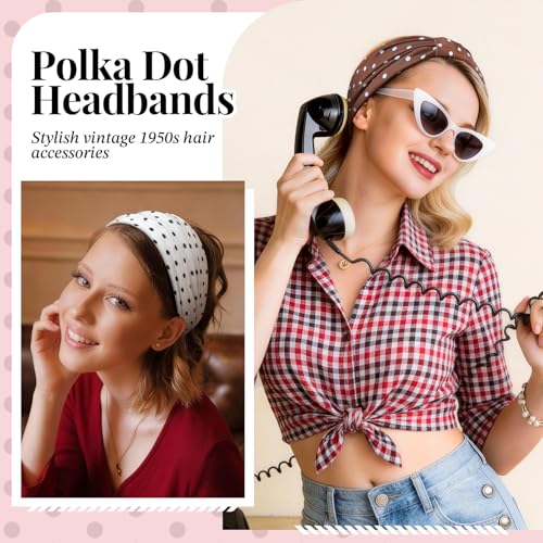 Awumbuk Wide Headbands for Women Knotted No Slip Head Bands Soft Turban Headband Hair Accessories Boho African Solid Color Head Wraps for Women Yoga Workout (Dark red) - color: Dark red
