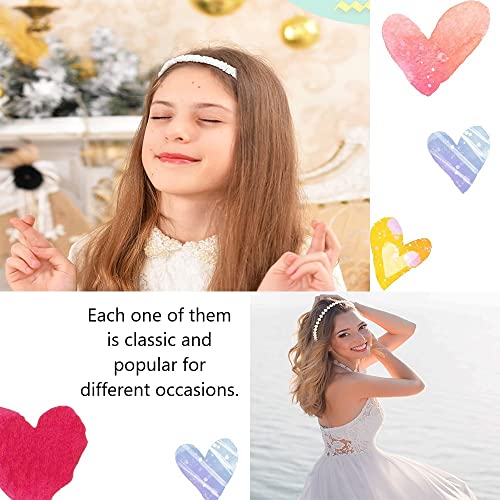 Ooosonlu Fashion Headbands Pearl Hairband Non-slip Bands Hair Accessories for Women Girls, Different Pattern - color: Blue