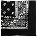 MDSTYLE 100% Cotton Bandana for Men & Women 22" x 22" Paisley Pattern Handkerchief Headband Scarf - color: Black