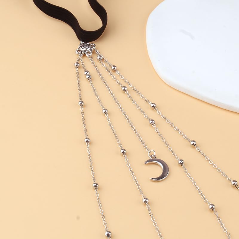 Snake Leg Chain for Women, Sexy Serpent Charm Thigh Garter, Summer Bikini Skirt Beach Party - style: E moon silver