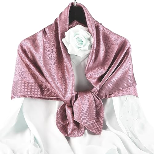 35” Satin Large Square Head Scarves-Like Silk Satin Scarf for Hair Wrapping at Night Bandana Square Scarf for Sleeping - color: Jacquard-purple