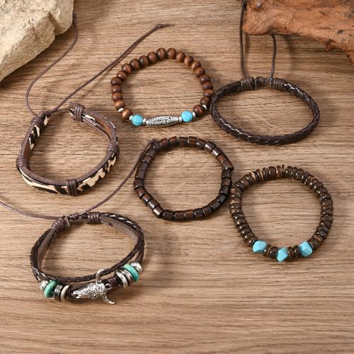 Turquoise Leather Western Bracelets for Women Men Bohemian Retro Turquoise Wrap Bracelets Exquisite Layered Stacked Cowboy Cowgirl Bracelet Western Country Concert Outfits Leather Cuff Bracelet for Women - style: Bull Head,Turquoise