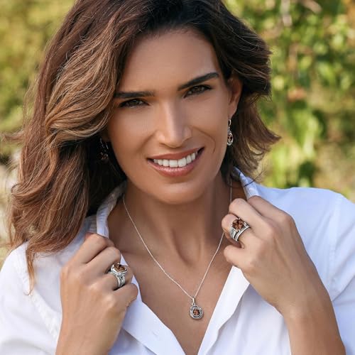 JEAN RACHEL JEWELRY 925 Sterling Silver Ring - Wrap Vintage Design with Cushion Shaped Cubic Zirconia - Hypoallergenic, Lead & Nickel Free - Artisan Handcrafted Statement Rings for Women - color: Smoky CZ