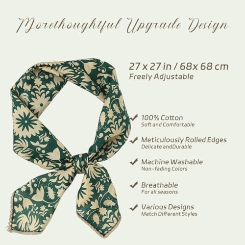 Cotton Bandana,Large Bandanas for Women,Head Coverings for Women,Head Scarf Handkerchief, Square Headband 27" x 27" - color: 27-04-sunflower-green