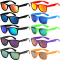 Eyegla Sunglasses Bulk Party Sunglasses Pack 80s Shades Eyewear Set for Men Women 8/10/20/30Pack - color: Black /Colorful Frame+mix Mirror Lens 10 Pack