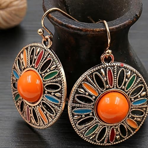 Boho Earrings for Women Trendy Gold Dangle Earrings Vintage Bohemian Indian Country Jewelry Gifts Boho Dress Chic Clothing - color: A3:boho earrings