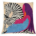 Premium Floral Scarf for Women 35x35 Square Silk Feel-Lightweight Scarves Headscarf Bandanas Wrapping Handbag - color: Zebra Pegasus (Cream/Pink/Purple)