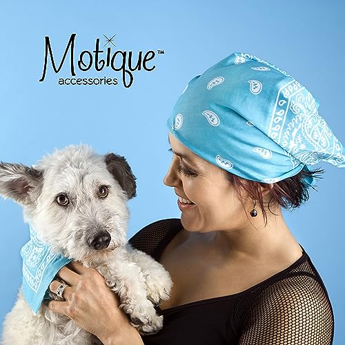 Motique Accessories 22 Inch Cotton Paisley Bandana - color: Kelly Green