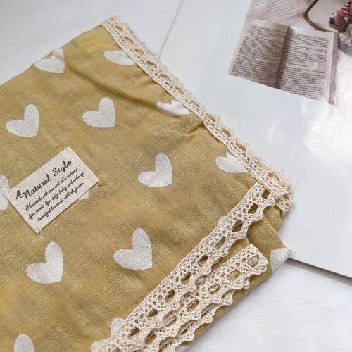 Soft Cotton Like Lace Bandana Headband, Head Wrap, Protective Coverage, Hair Neck Scarf for Women 24 x 24 inch - color: Cas029 - Heart Y