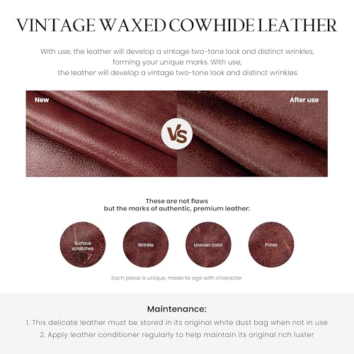 befen Vintage Genuine Leather Satchel Tote Bag for Women, Top Handle Handbags Leather Purse, Large Shoulder Crossbody Bags - color: Red Brown