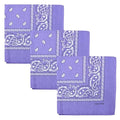Motique Accessories Set of 3 Paisley Bandanas – 100% Cotton 22 Inch Head Scarf Neck Bandana Face Cover - color: Lavender