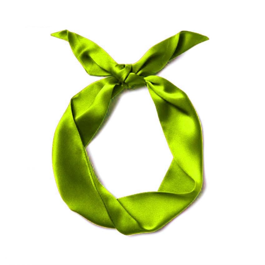 10 Pcs Long Thin Small Skinny Scarf Satin Neck Tie Ribbon Choker for Women Girls - color: Army Green