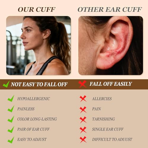 Ear Cuffs Non Piercing 14K Gold Plated Ear Cuff Earrings for Women Trendy Clip on Cartilage Earring Stacks Non Pierced Adjustable Fake Earrings Set Jewelry - color: A1:Silver Ear Cuffs